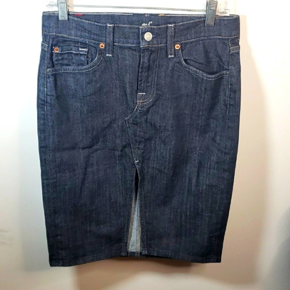 7 For All Mankind Roxy Denim Skirt 27 8 Altered 7FAM